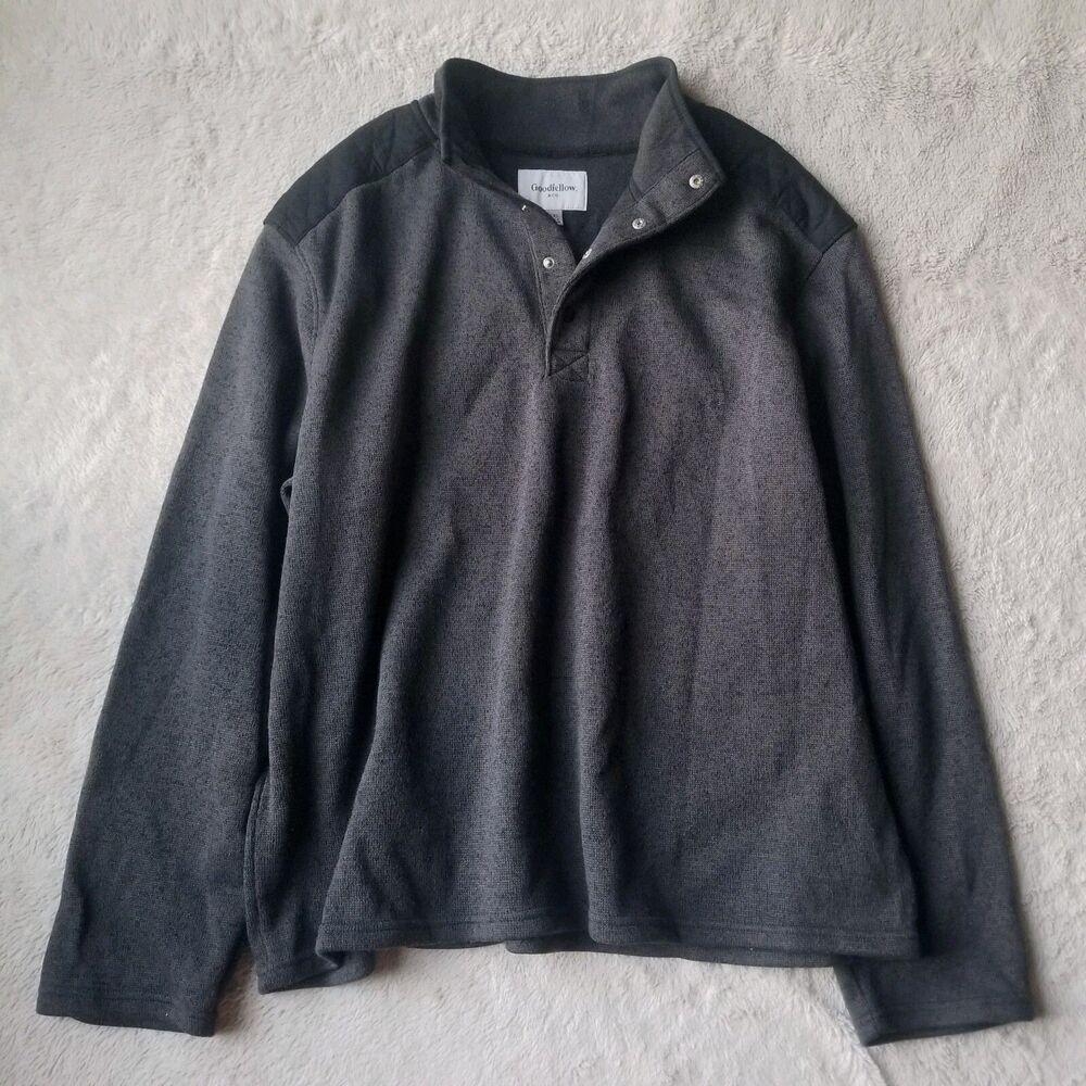 Goodfellow Sweater Men's XXL Grey Swiss Army Pullover Jacket Gray Sweatshirt